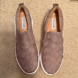 Steve Madden Taupe Woven Slip-On Shoes